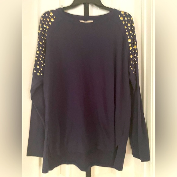 Michael Kors Tops - Navy Michael Kors top with gold detail large
